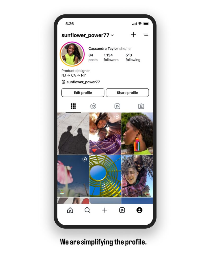 Capture d'écran du nouveau feed instagram en portrait