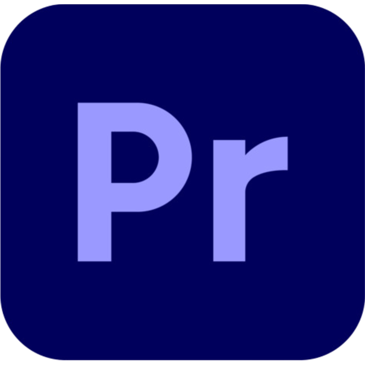 Logo officiel d’Adobe PremierPro, logiciel de montage vidéo utilisé par les designers et vidéastes.