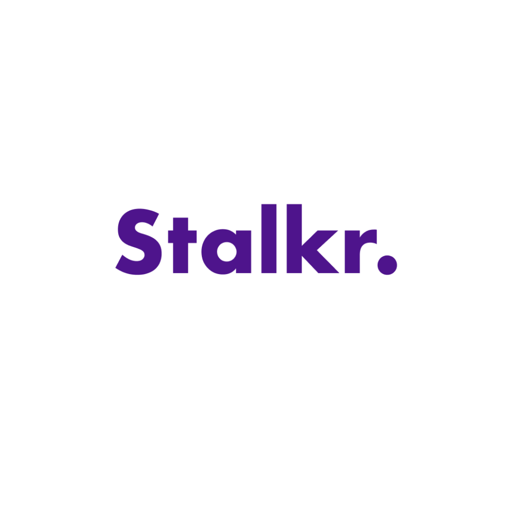 Logo Stalkr en violet sur fond blanc