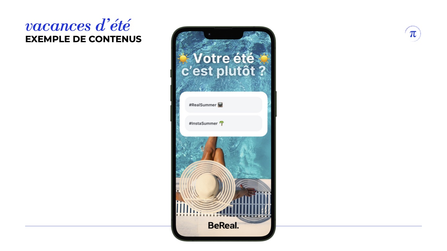 Aperçu de la campagne social media de BeReal. sur Instagram et TikTok pour l'été pour engager la communauté